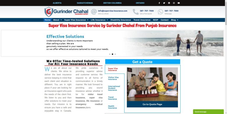 Super Visa Insurance Website